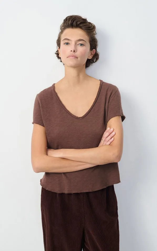 American Vintage Short Sleeve TShirts Women TShirt Sonoma Vintage Choco