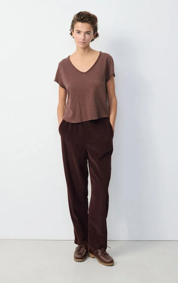 American Vintage Short Sleeve TShirts Women TShirt Sonoma Vintage Choco