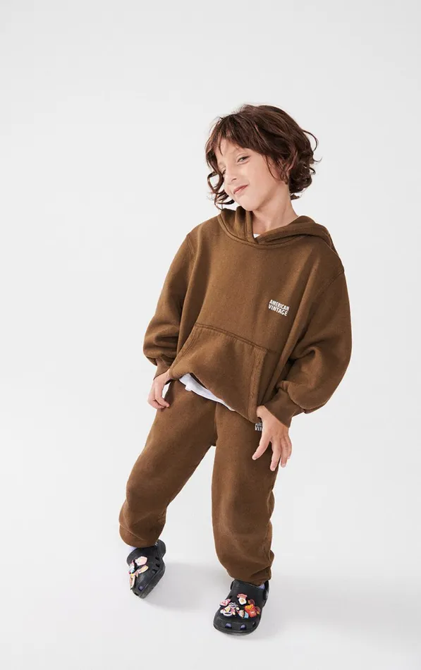 American Vintage Sweatshirts Kids Hoodie Izubird Vintage Candied Chestnut
