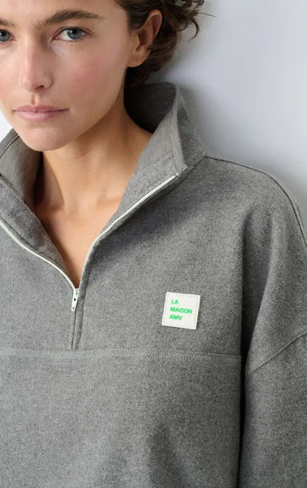 American Vintage Sweatshirts Women Sweatshirt Vylow Heather Grey American Vintage Sweatshirts Women Sweatshirt Vylow Heather Grey