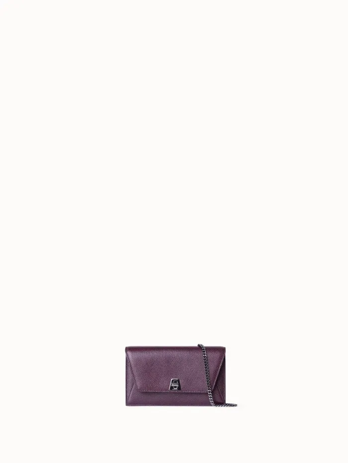 Anouk Clutch Bag In Leather Burgundy Women Akris Shoulder Bags