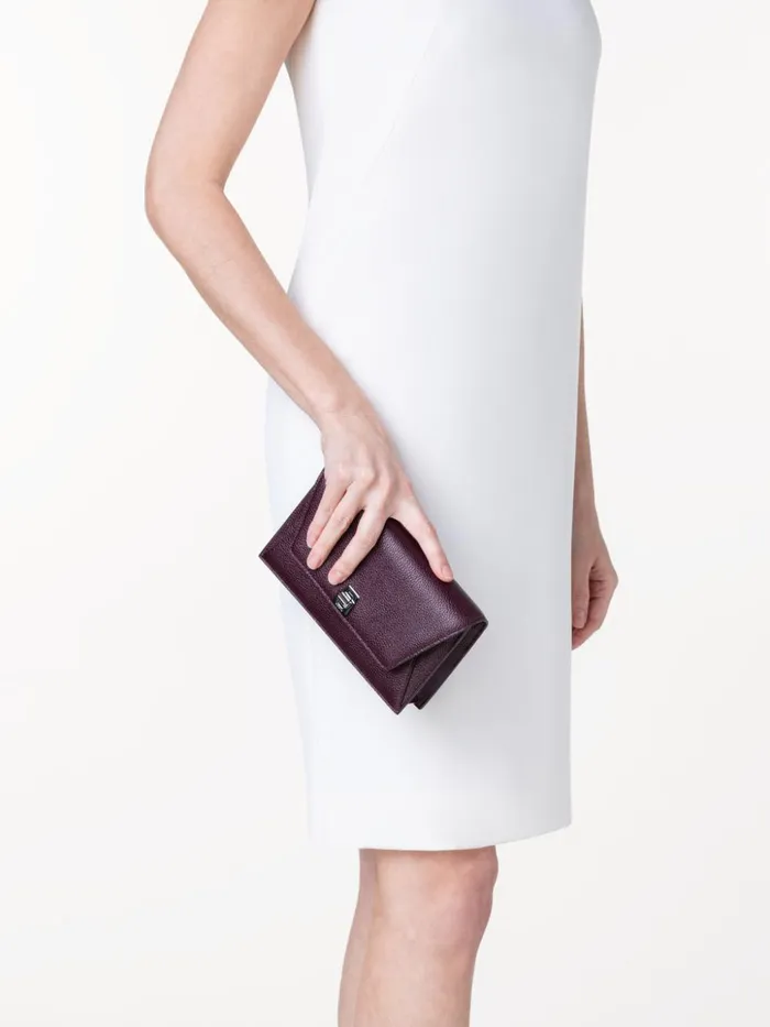 Anouk Clutch Bag In Leather Burgundy Women Akris Shoulder Bags
