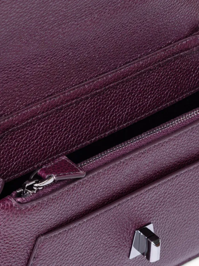 Anouk Clutch Bag In Leather Burgundy Women Akris Shoulder Bags