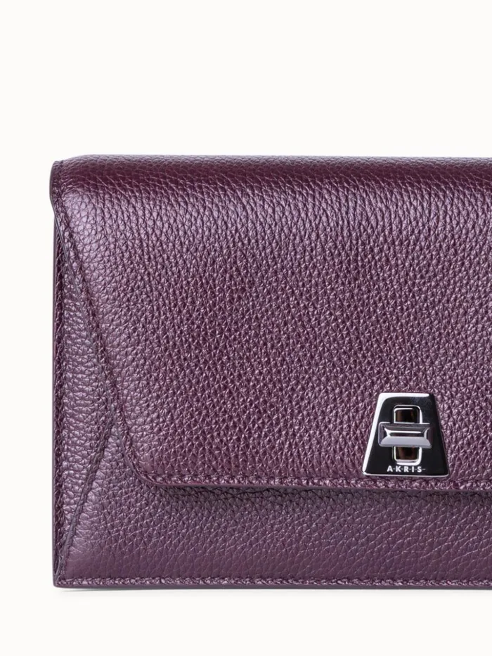 Anouk Clutch Bag In Leather Burgundy Women Akris Shoulder Bags