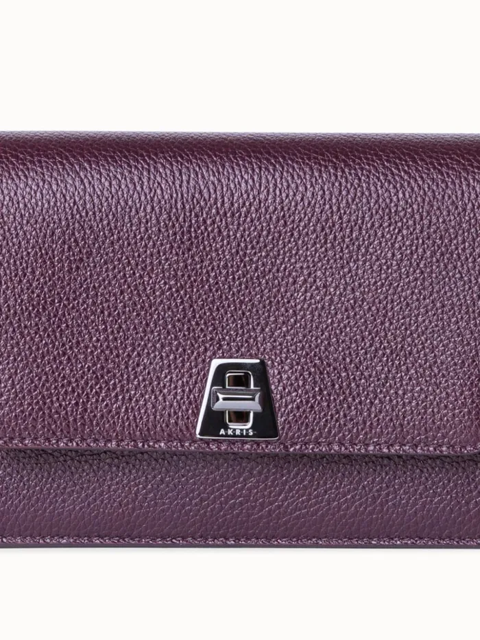 Anouk Clutch Bag In Leather Burgundy Women Akris Shoulder Bags