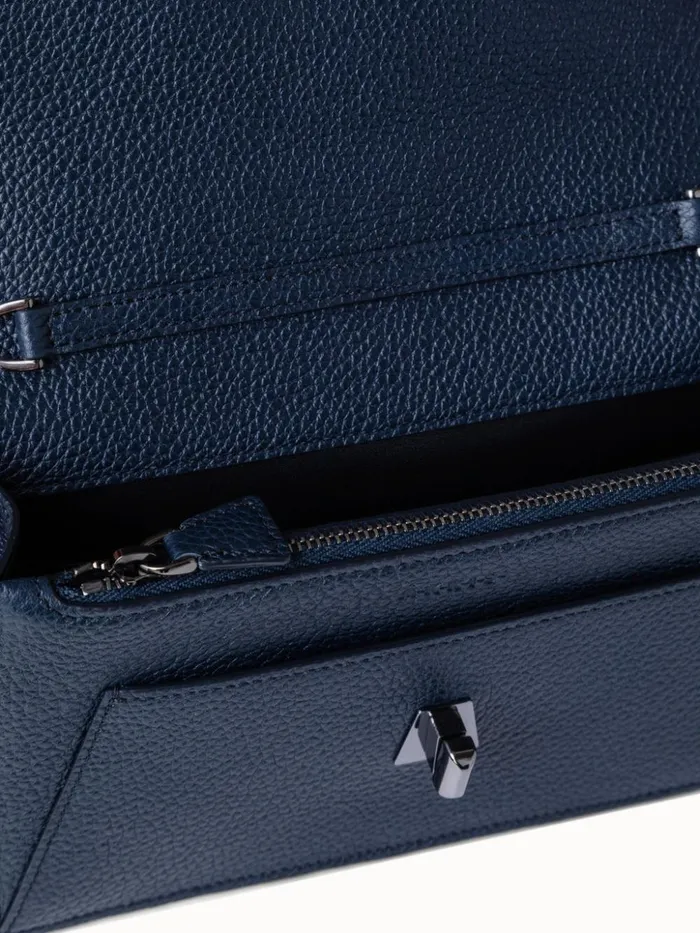 Anouk Clutch Bag In Woven Leather Denimwhite Women Akris Mini Bags