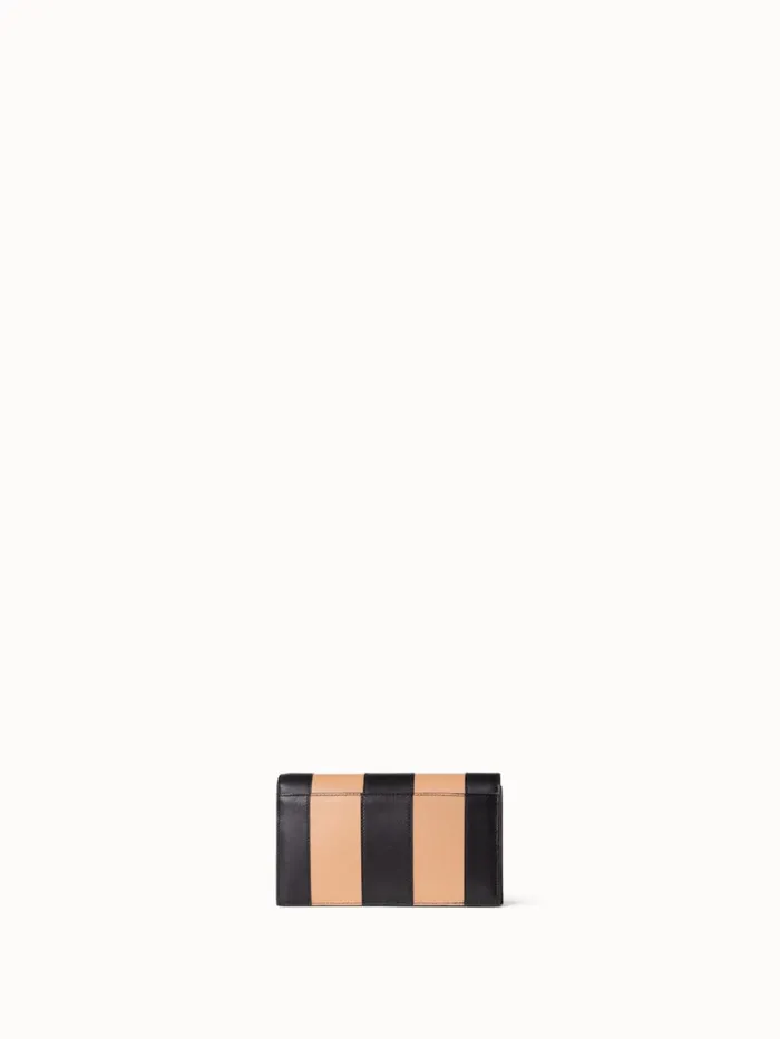 Anouk Envelope Bag In Leather Stripes Blackcordage Women Akris Clutches