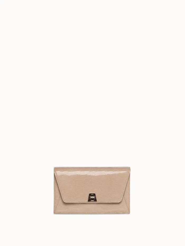 Anouk Envelope Bag With Shiny Lizard Finish Cashmere Women Akris Shoulder Bags