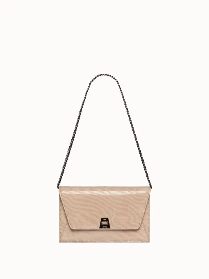Anouk Envelope Bag With Shiny Lizard Finish Cashmere Women Akris Shoulder Bags