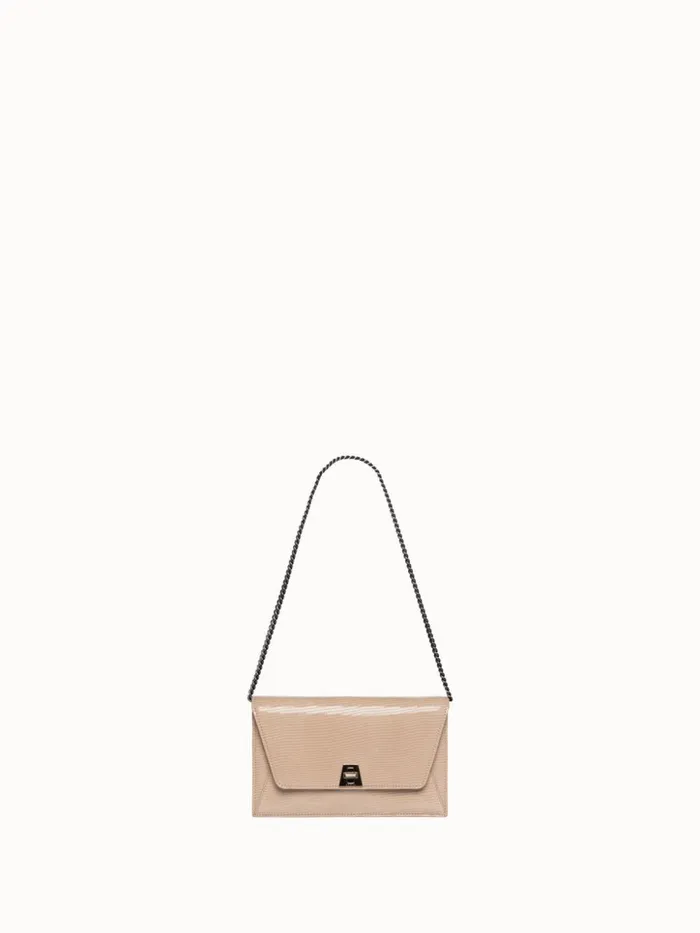 Anouk Envelope Bag With Shiny Lizard Finish Cashmere Women Akris Shoulder Bags