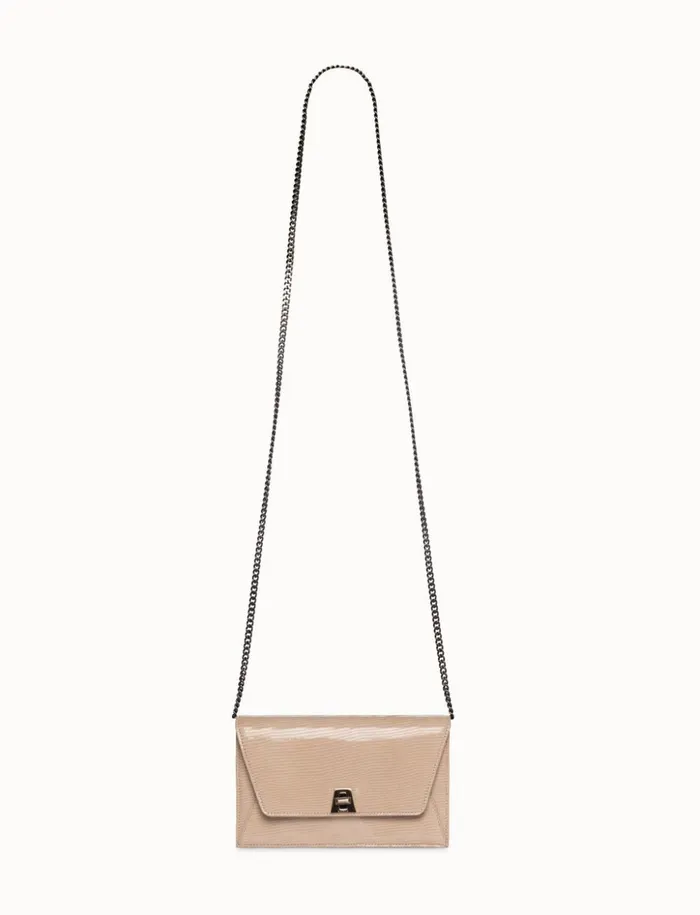 Anouk Envelope Bag With Shiny Lizard Finish Cashmere Women Akris Shoulder Bags