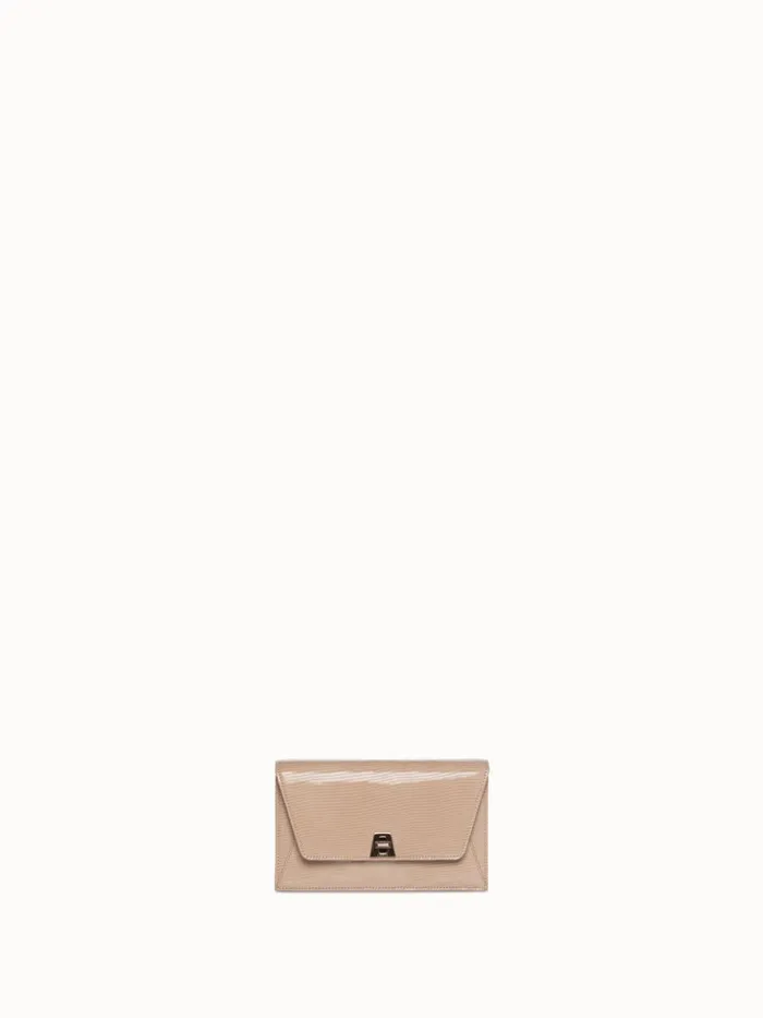Anouk Envelope Bag With Shiny Lizard Finish Cashmere Women Akris Shoulder Bags