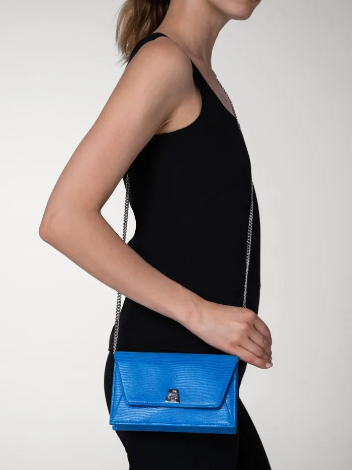 Anouk Envelope Bag With Shiny Lizard Finish Regatta Women Akris Crossbody Bags