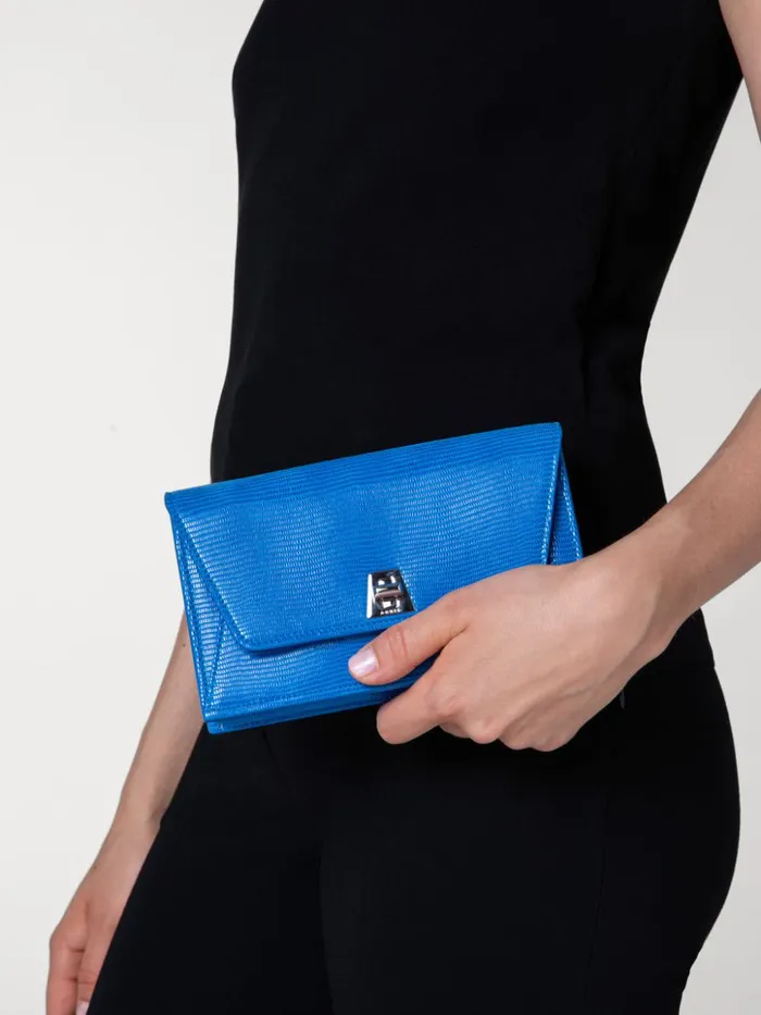 Anouk Envelope Bag With Shiny Lizard Finish Regatta Women Akris Crossbody Bags