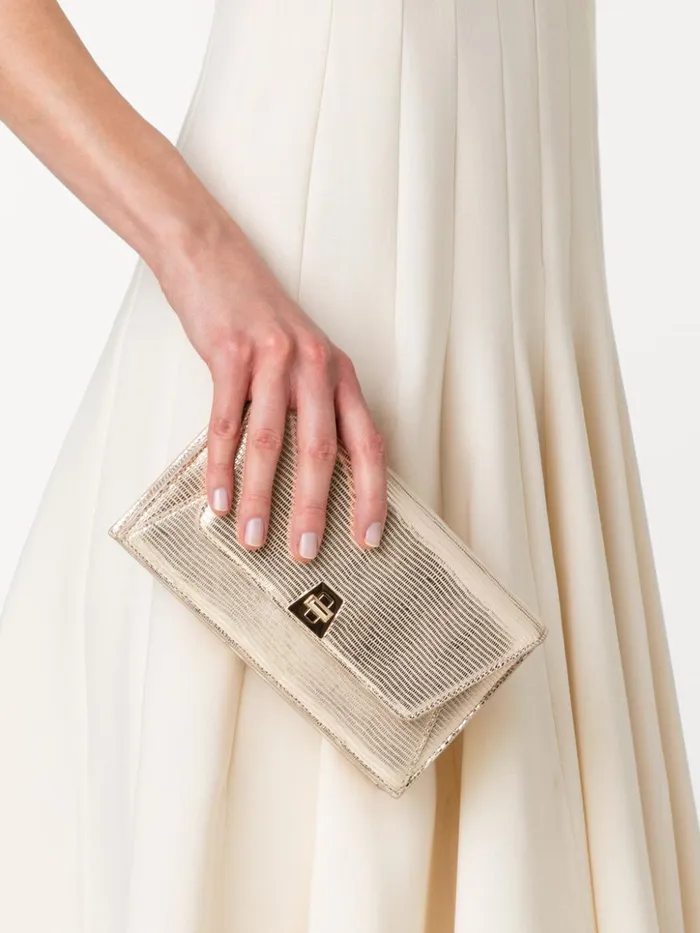 Anouk Envelope Bag With Shiny Lizard Finish Stucco Met Women Akris Mini Bags
