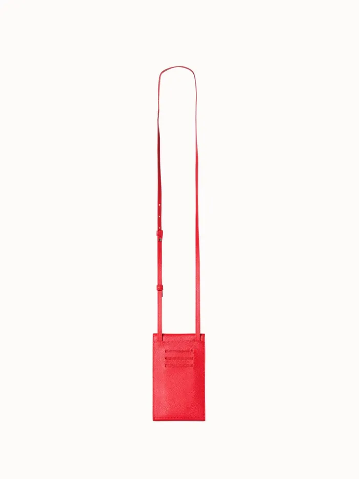 Anouk Phone Pouch In Cervocalf Leather Scarlet Women Akris Mini Bags