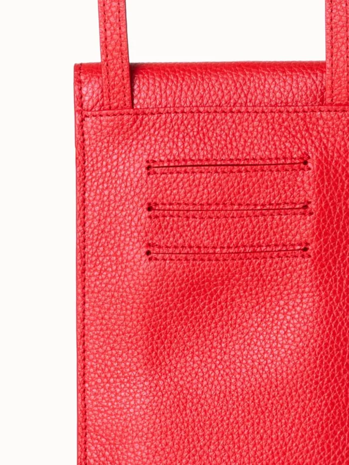 Anouk Phone Pouch In Cervocalf Leather Scarlet Women Akris Mini Bags