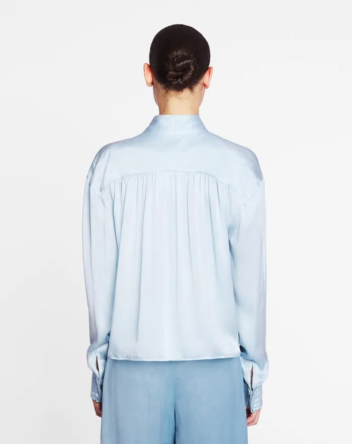 Ascot Collar Blouse Sky Blue Women Lanvin Tops