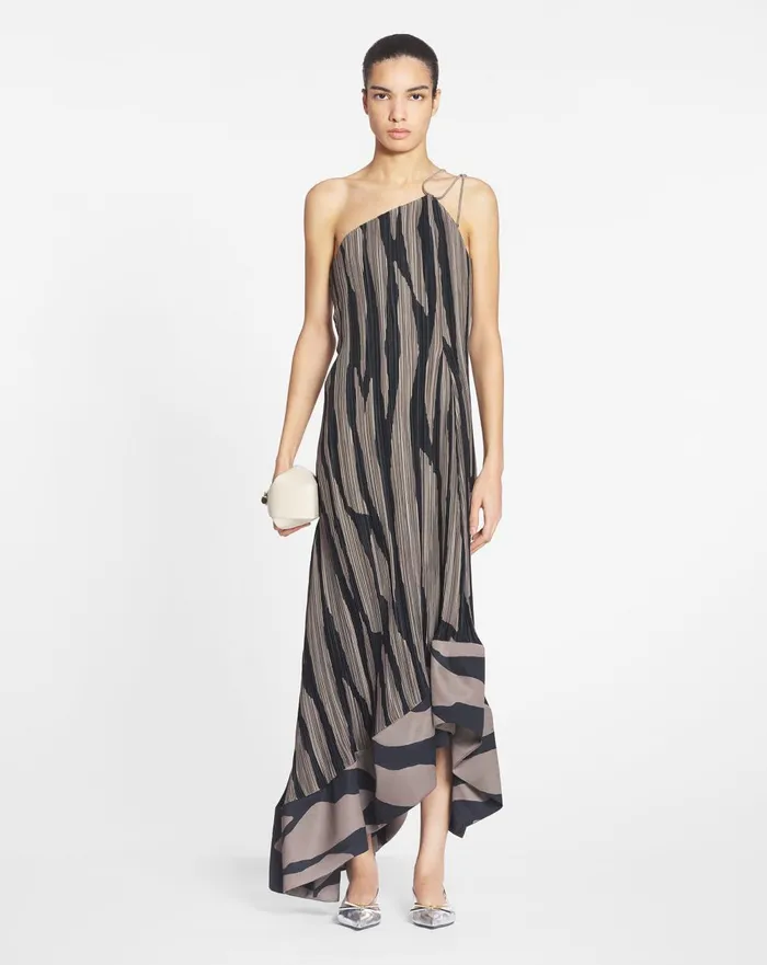 Asymmetrical Cascadeeffect Dress Marron Glaceblack Women Lanvin Dresses Asymmetrical Cascadeeffect Dress Marron Glaceblack Women Lanvin Dresses