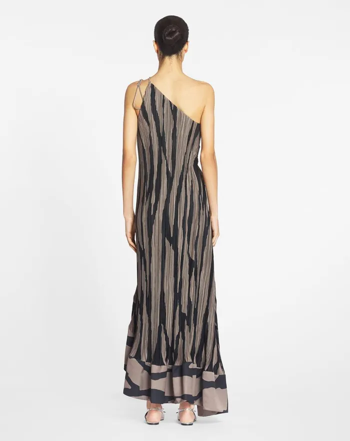 Asymmetrical Cascadeeffect Dress Marron Glaceblack Women Lanvin Dresses Asymmetrical Cascadeeffect Dress Marron Glaceblack Women Lanvin Dresses