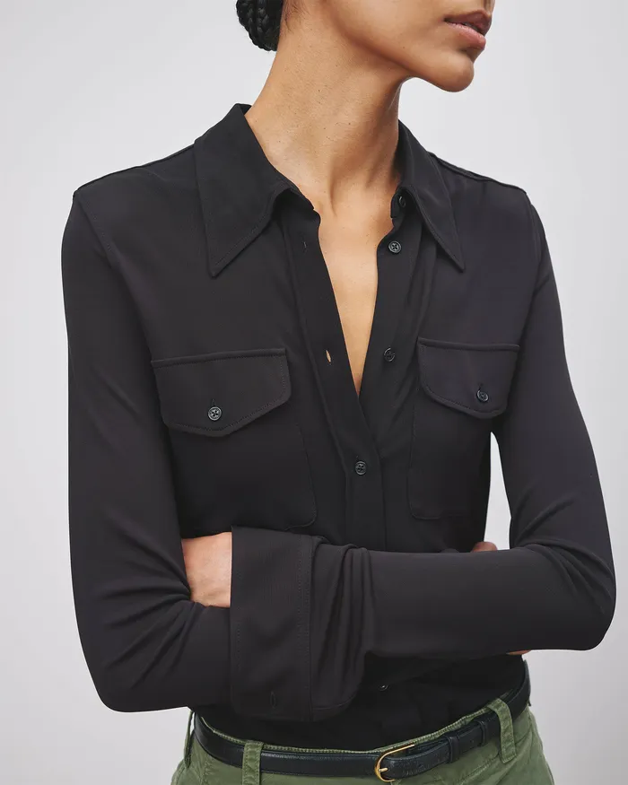 AVELINE SHIRT Black Tops Nili Lotan Women