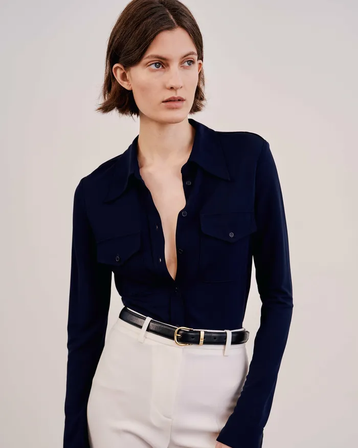 AVELINE SHIRT Black Tops Nili Lotan Women