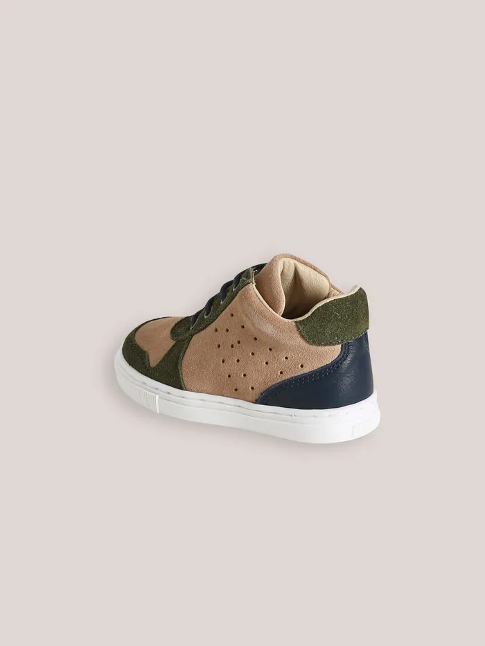 Baby Cyrillus Baby Boy High Top Leather Trainers Beige