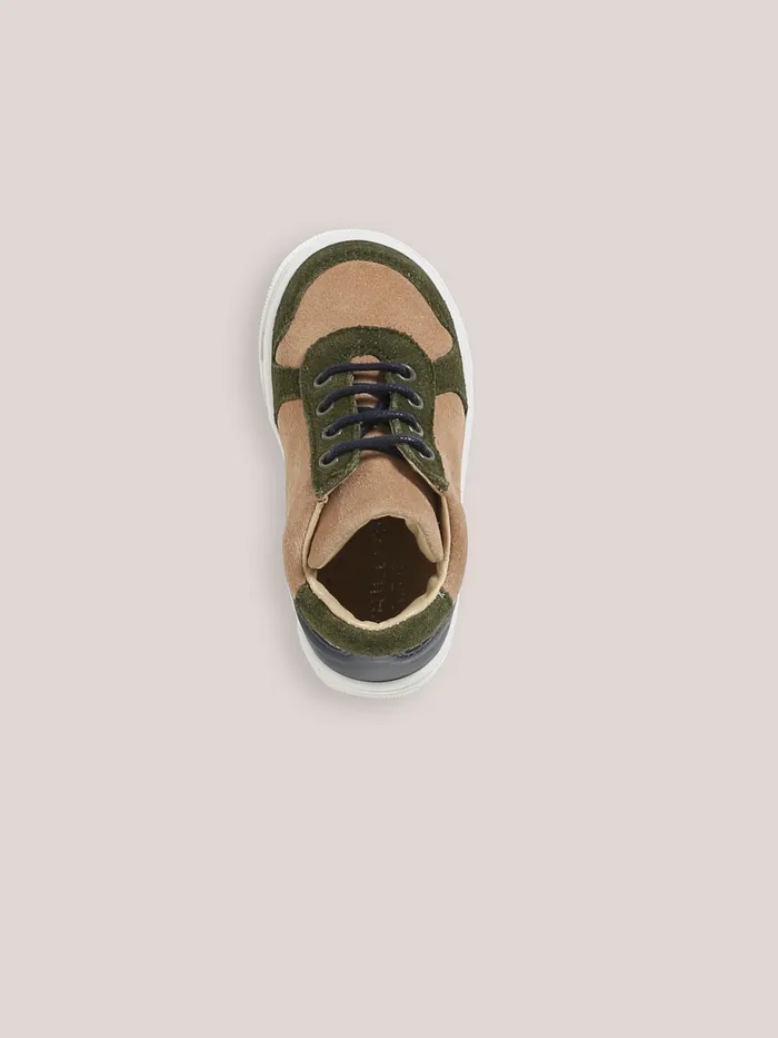 Baby Cyrillus Baby Boy High Top Leather Trainers Beige