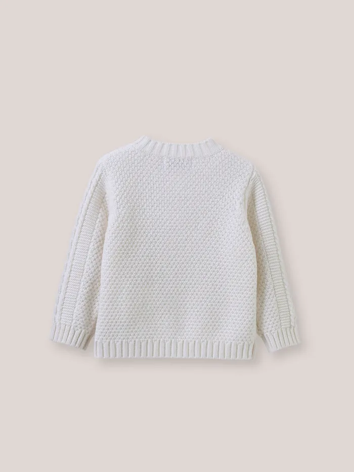 Baby Cyrillus Baby Girl CableKnit Sweater Ecru