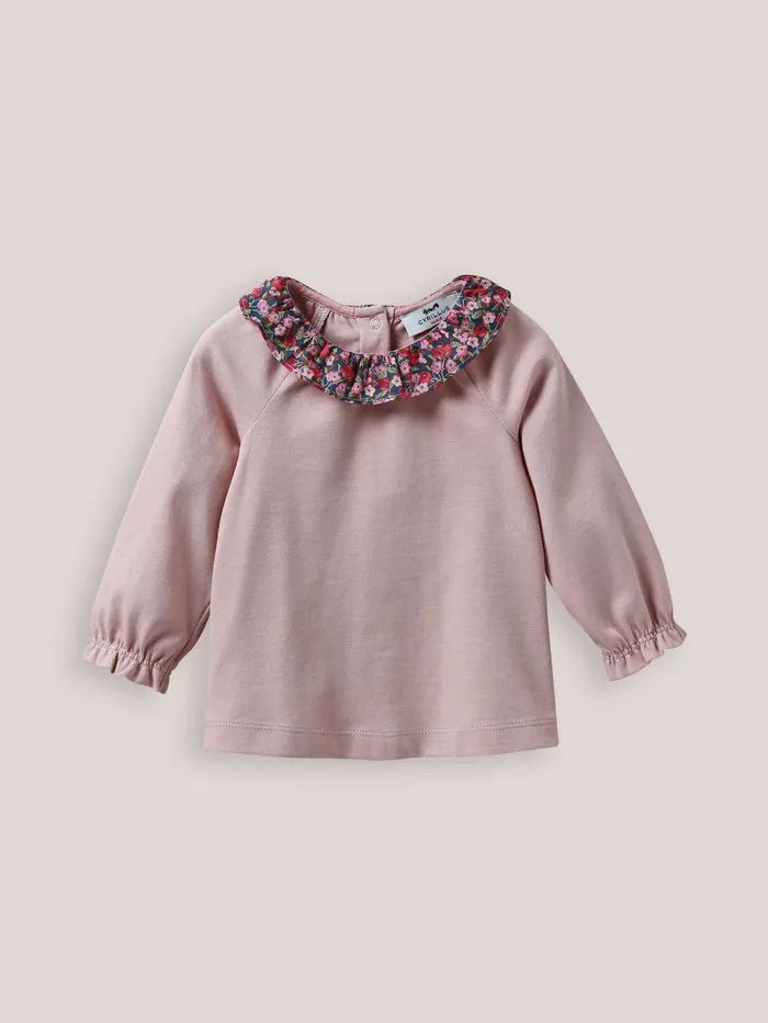 Baby Cyrillus Baby Girl Organic Cotton TShirt Made With Liberty Fabric Rose Ancien