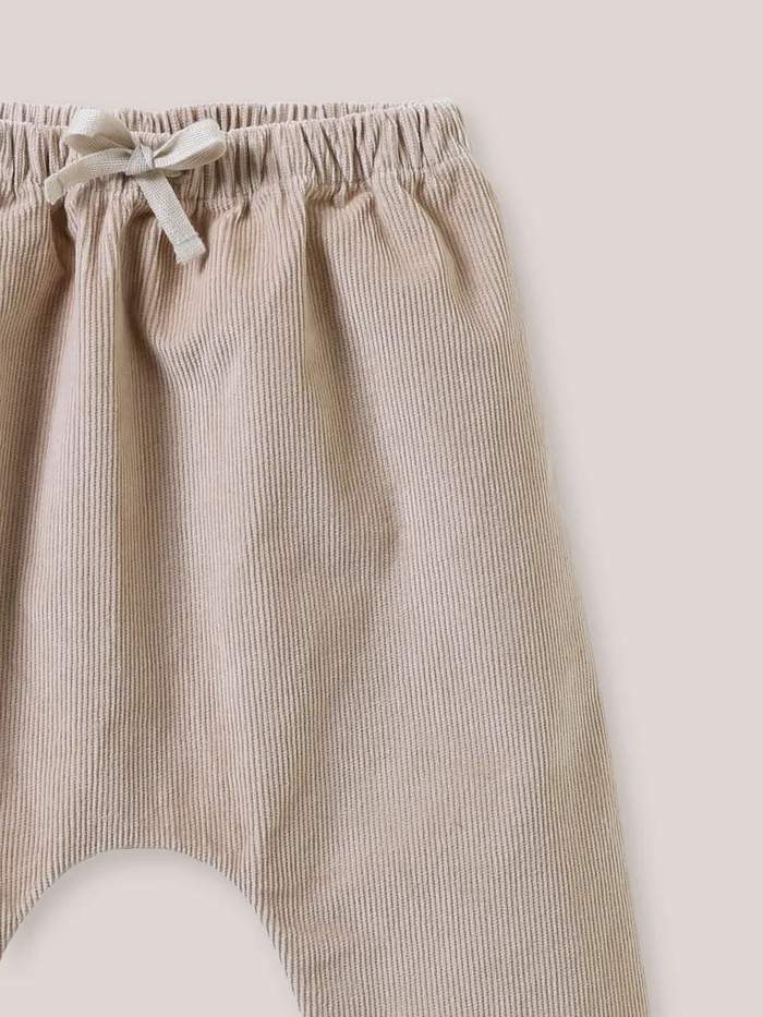 Baby Cyrillus Baby Girl Velour Harem Pants Beige