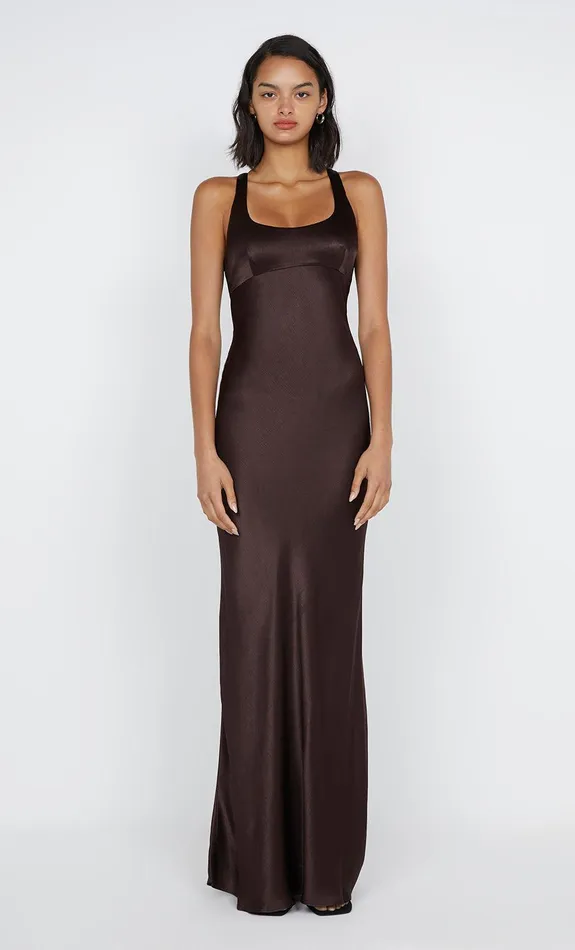 Bec Bridge Bridesmaids Dresses MAXINA CROSSOVER DRESS Dark Chocolate 8211 Women