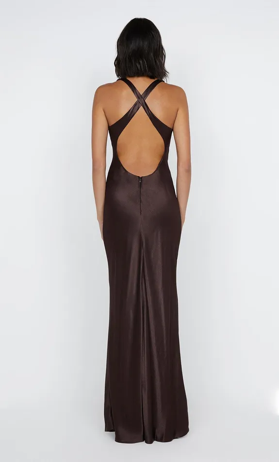 Bec Bridge Bridesmaids Dresses MAXINA CROSSOVER DRESS Dark Chocolate 8211 Women