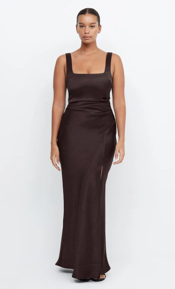 Bec Bridge Bridesmaids Dresses THE DREAMER SQUARE NECK DRESS Dark Chocolate 8211 Women