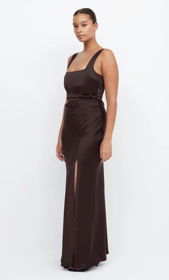 Bec Bridge Bridesmaids Dresses THE DREAMER SQUARE NECK DRESS Dark Chocolate 8211 Women