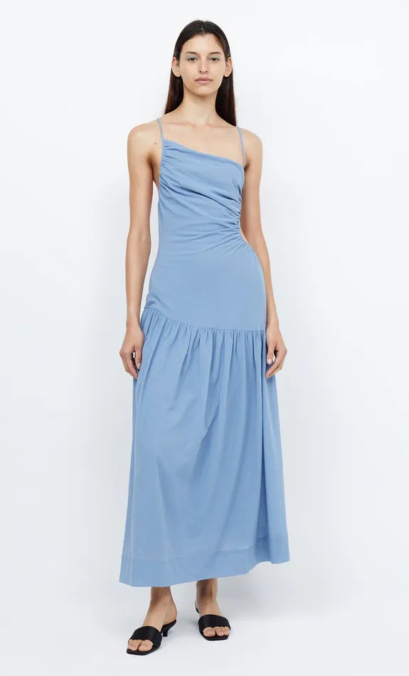 Bec Bridge Dresses CALYPSO ASYM MAXI DRESS Meridian Blue 8211 Women
