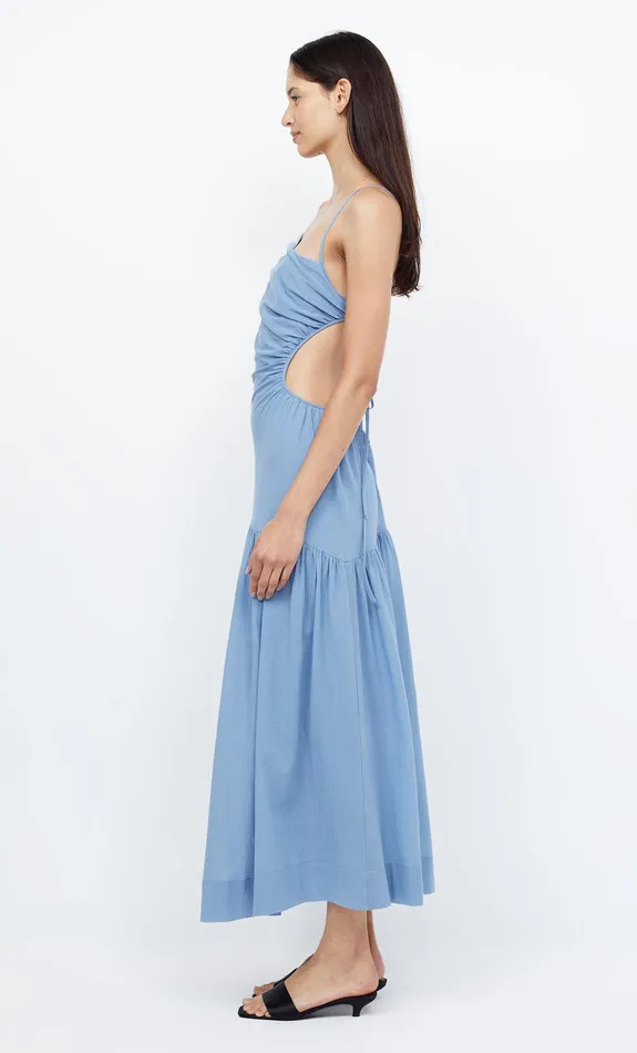 Bec Bridge Dresses CALYPSO ASYM MAXI DRESS Meridian Blue 8211 Women