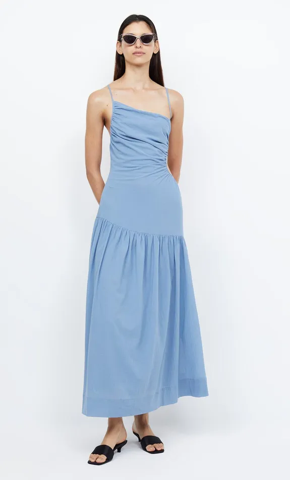 Bec Bridge Dresses CALYPSO ASYM MAXI DRESS Meridian Blue 8211 Women