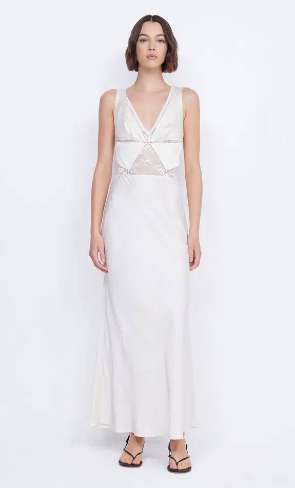 Bec Bridge Dresses JULIETTE V NECK MAXI DRESS Ivory 8211 Women