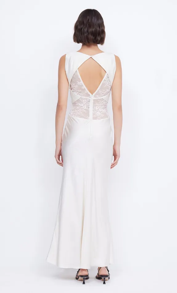 Bec Bridge Dresses JULIETTE V NECK MAXI DRESS Ivory 8211 Women