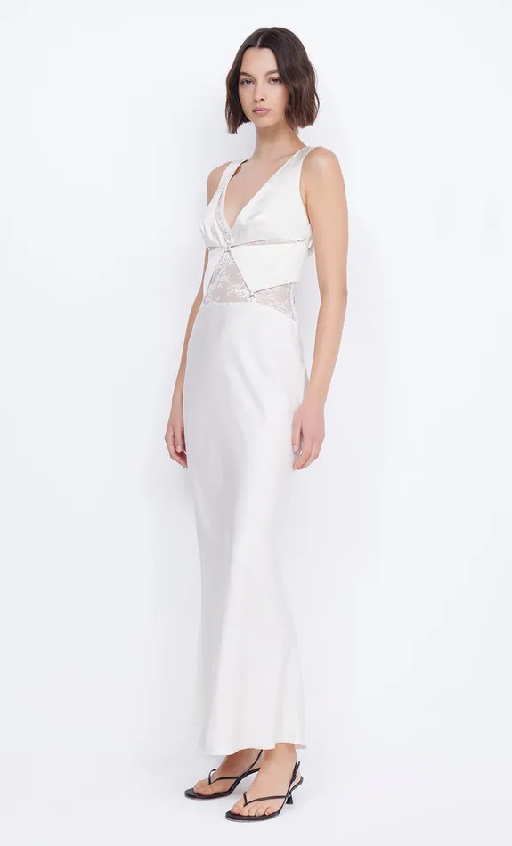 Bec Bridge Dresses JULIETTE V NECK MAXI DRESS Ivory 8211 Women