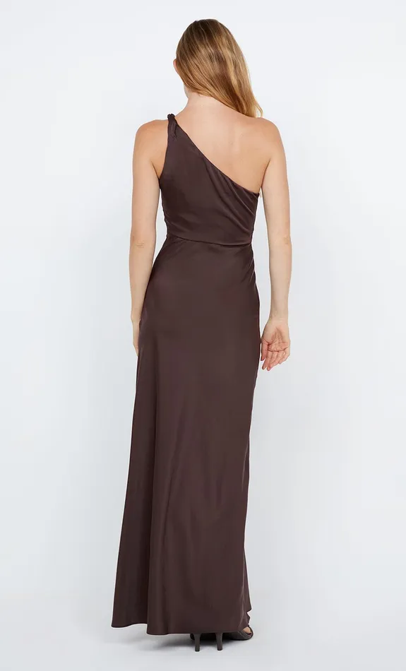 Bec Bridge Dresses LUNETTA ASYM DRESS Dark Chocolate 8211 Women
