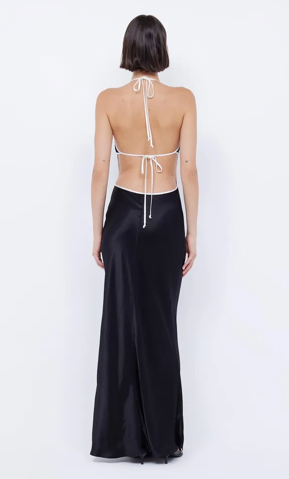 Bec Bridge Dresses ZARIAH HALTER DRESS Blackivory 8211 Women