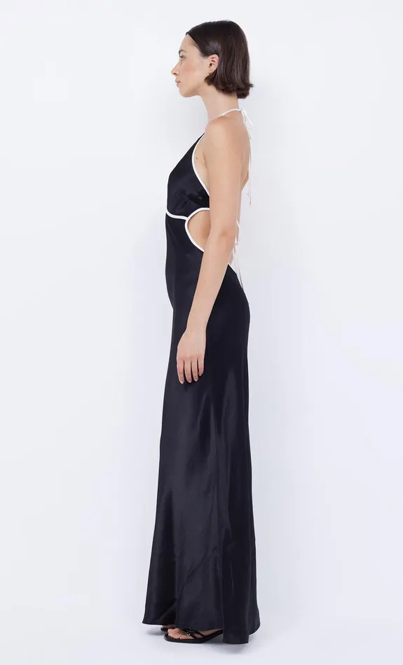 Bec Bridge Dresses ZARIAH HALTER DRESS Blackivory 8211 Women