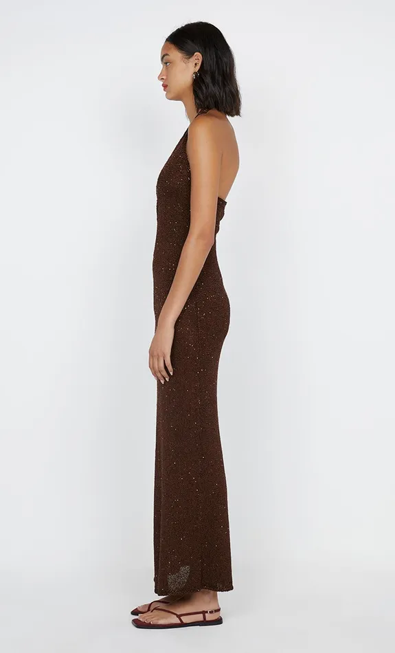 Bec Bridge Event Wear Dresses DELFINA HALTER MIDI DRESS Chocolate 8211 Women