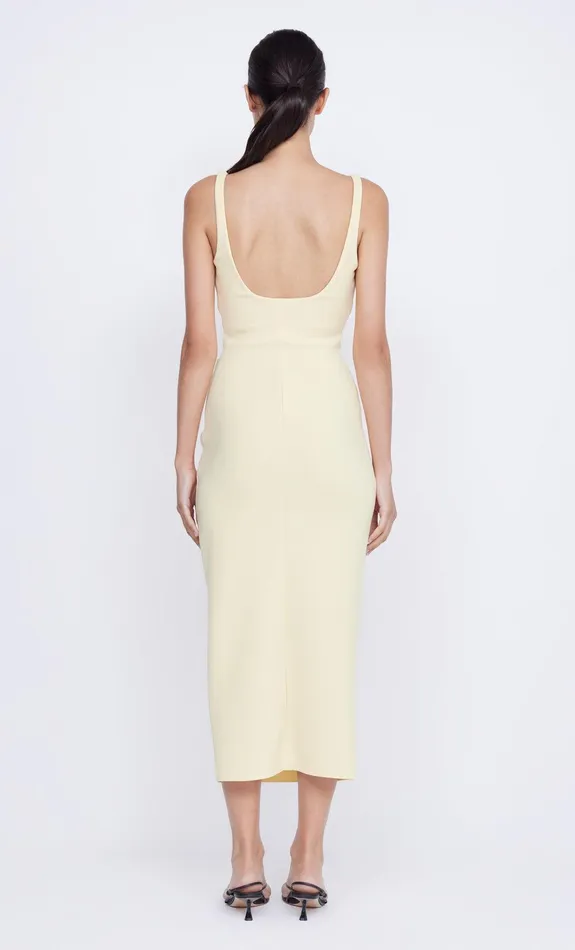 Bec Bridge Event Wear Dresses KARINA TUCK MIDI DRESS Butter Yellow 8211 Women