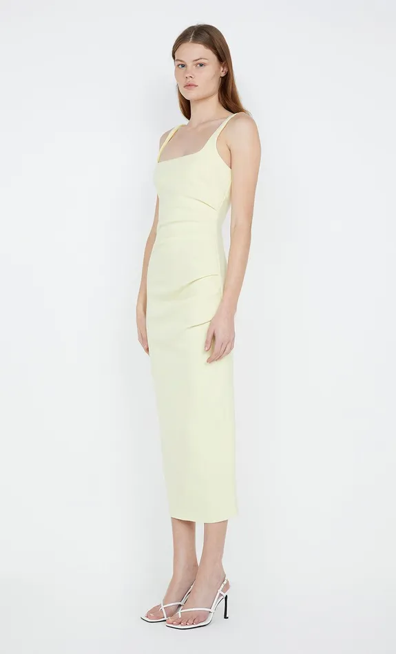 Bec Bridge Event Wear Dresses KARINA TUCK MIDI DRESS Lemon 8211 Women