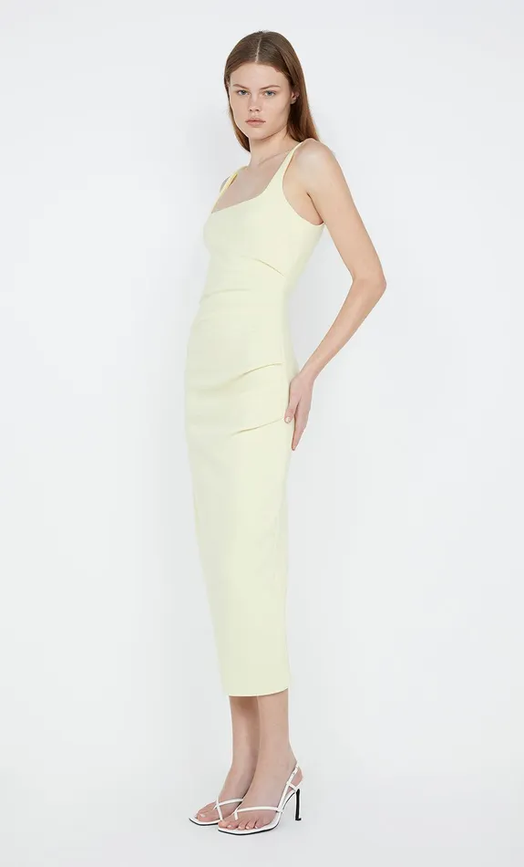 Bec Bridge Event Wear Dresses KARINA TUCK MIDI DRESS Lemon 8211 Women