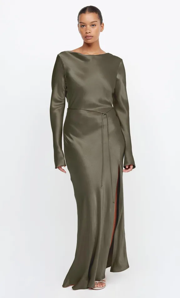Bec Bridge Event Wear Dresses MOON DANCE LONG SLEEVE MAXI DRESS Dark Willow 8211 Women