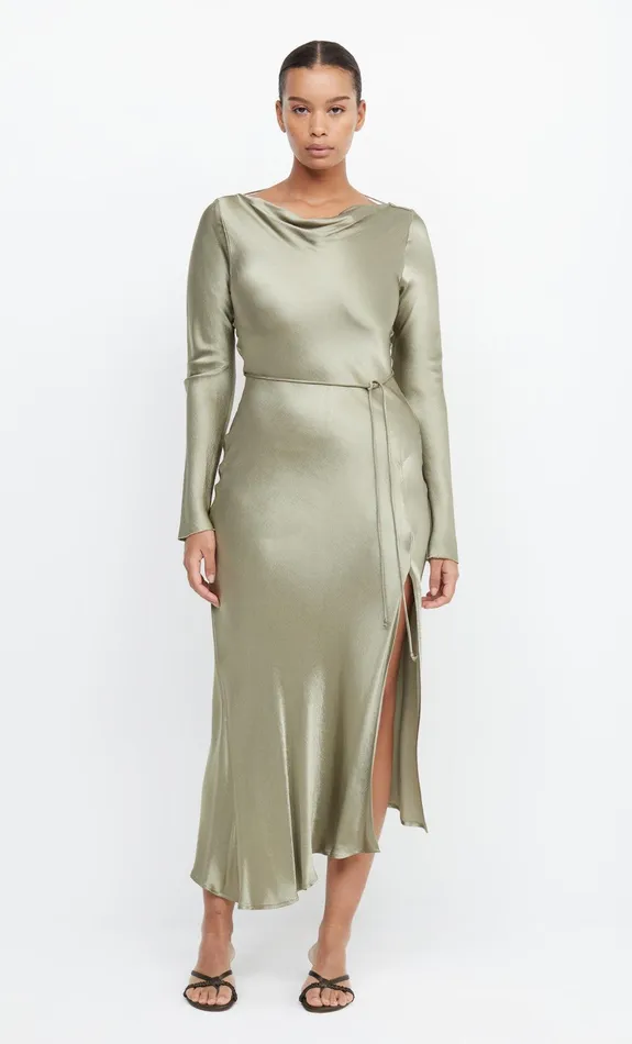 Bec Bridge Event Wear Dresses MOON DANCE LONG SLEEVE MAXI DRESS Sage 8211 Women